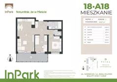 3 pokoje, mieszkanie 55,87 m², piętro 4, oferta nr 18, InPark, Łódź, Bałuty, ul. Emilii Plater / ul. Górnicza