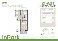 3 pokoje, mieszkanie 73,28 m², piętro 1, oferta nr 21, InPark, Łódź, Bałuty, ul. Górnicza 31