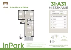 3 pokoje, mieszkanie 73,02 m², piętro 3, oferta nr 31, InPark, Łódź, Bałuty, ul. Emilii Plater / ul. Górnicza