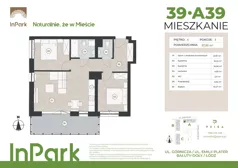 3 pokoje, mieszkanie 58,23 m², piętro 4, oferta nr 39, InPark, Łódź, Bałuty, ul. Emilii Plater / ul. Górnicza