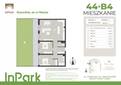 3 pokoje, mieszkanie 80,50 m², parter, oferta nr 44, InPark, Łódź, Bałuty, ul. Emilii Plater / ul. Górnicza
