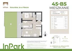 3 pokoje, mieszkanie 56,31 m², piętro 1, oferta nr 58, InPark, Łódź, Bałuty, ul. Emilii Plater / ul. Górnicza