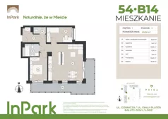 3 pokoje, mieszkanie 65,82 m², piętro 1, oferta nr 54, InPark, Łódź, Bałuty, ul. Emilii Plater / ul. Górnicza
