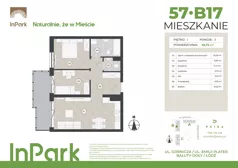 3 pokoje, mieszkanie 59,73 m², piętro 1, oferta nr 57, InPark, Łódź, Bałuty, ul. Emilii Plater / ul. Górnicza