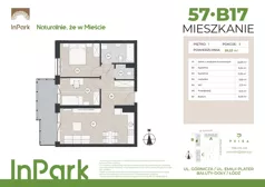 3 pokoje, mieszkanie 59,73 m², piętro 1, oferta nr 57, InPark, Łódź, Bałuty, ul. Emilii Plater / ul. Górnicza