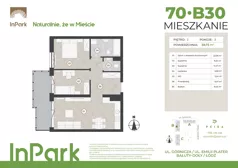 3 pokoje, mieszkanie 59,73 m², piętro 2, oferta nr 70, InPark, Łódź, Bałuty, ul. Górnicza 31