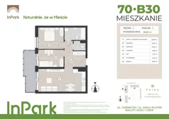 3 pokoje, mieszkanie 59,73 m², piętro 2, oferta nr 70, InPark, Łódź, Bałuty, ul. Górnicza 31