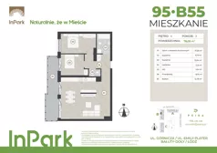 3 pokoje, mieszkanie 76,05 m², piętro 4, oferta nr 95, InPark, Łódź, Bałuty, ul. Emilii Plater / ul. Górnicza