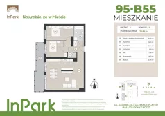 3 pokoje, mieszkanie 76,05 m², piętro 4, oferta nr 95, InPark, Łódź, Bałuty, ul. Emilii Plater / ul. Górnicza