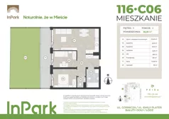 3 pokoje, mieszkanie 56,31 m², piętro 1, oferta nr 58, InPark, Łódź, Bałuty, ul. Górnicza 31