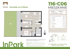 3 pokoje, mieszkanie 56,31 m², piętro 1, oferta nr 58, InPark, Łódź, Bałuty, ul. Górnicza 31