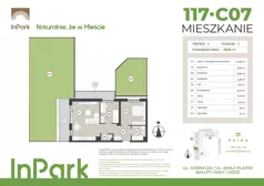3 pokoje, mieszkanie 58,05 m², parter, oferta nr 117, InPark, Łódź, Bałuty, ul. Emilii Plater / ul. Górnicza