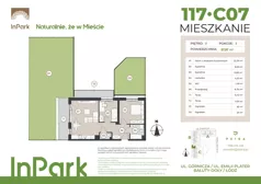 3 pokoje, mieszkanie 58,05 m², parter, oferta nr 117, InPark, Łódź, Bałuty, ul. Emilii Plater / ul. Górnicza