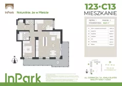 3 pokoje, mieszkanie 65,81 m², piętro 1, oferta nr 123, InPark, Łódź, Bałuty, ul. Górnicza 31
