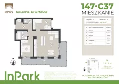 3 pokoje, mieszkanie 65,75 m², piętro 3, oferta nr 147, InPark, Łódź, Bałuty, ul. Górnicza 31