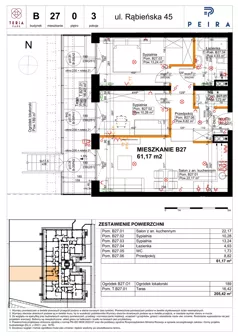 3 pokoje, mieszkanie 60,23 m², piętro 1, oferta nr A08, Teria Park, Łódź, Polesie, Złotno, ul. Rąbieńska 45