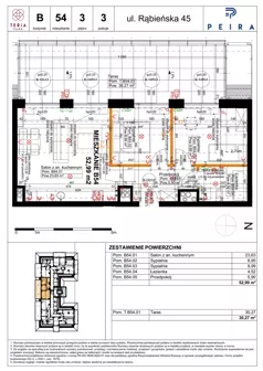 3 pokoje, mieszkanie 52,99 m², piętro 3, oferta nr B54, Teria Park, Łódź, Polesie, Złotno, ul. Rąbieńska 45