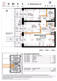 3 pokoje, mieszkanie 60,23 m², piętro 1, oferta nr A08, Teria Park, Łódź, Polesie, Złotno, ul. Rąbieńska 45