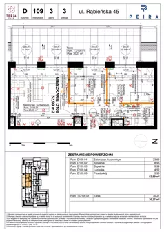 3 pokoje, mieszkanie 52,99 m², piętro 3, oferta nr D109, Teria Park, Łódź, Polesie, Złotno, ul. Rąbieńska 45