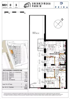 3 pokoje, mieszkanie 57,06 m², parter, oferta nr M01, Srebrzyńska Park IV, Łódź, Polesie, ul. Srebrzyńska 109