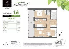 3 pokoje, mieszkanie 58,70 m², piętro 1, oferta nr M16, Srebrzyńska Park IV, Łódź, Polesie, ul. Srebrzyńska 109