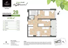 3 pokoje, mieszkanie 67,90 m², piętro 2, oferta nr M28, Srebrzyńska Park IV, Łódź, Polesie, ul. Srebrzyńska 109