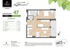 3 pokoje, mieszkanie 67,90 m², piętro 3, oferta nr M47, Srebrzyńska Park IV, Łódź, Polesie, ul. Srebrzyńska 109