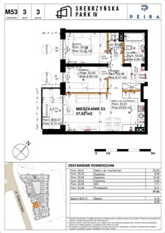 3 pokoje, mieszkanie 57,62 m², piętro 3, oferta nr M53, Srebrzyńska Park IV, Łódź, Polesie, ul. Srebrzyńska 109
