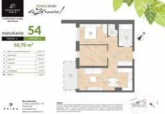 3 pokoje, mieszkanie 58,70 m², piętro 3, oferta nr M54, Srebrzyńska Park IV, Łódź, Polesie, ul. Srebrzyńska 109