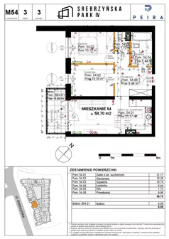 3 pokoje, mieszkanie 58,70 m², piętro 3, oferta nr M54, Srebrzyńska Park IV, Łódź, Polesie, ul. Srebrzyńska 109