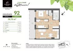 3 pokoje, mieszkanie 58,70 m², piętro 5, oferta nr M92, Srebrzyńska Park IV, Łódź, Polesie, ul. Srebrzyńska 109