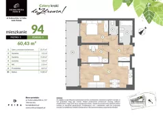 3 pokoje, mieszkanie 60,43 m², piętro 5, oferta nr M94, Srebrzyńska Park IV, Łódź, Polesie, ul. Srebrzyńska 109