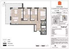 4 pokoje, mieszkanie 72,40 m², piętro 1, oferta nr 106, Osiedle Łososiowa, Łódź, Bałuty, Radogoszcz, ul. Okoniowa 11-13