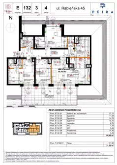 4 pokoje, mieszkanie 98,45 m², piętro 3, oferta nr E132, Teria Park, Łódź, Polesie, Złotno, ul. Rąbieńska 45