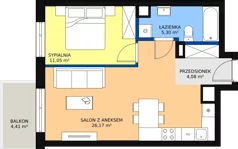 2 pokoje, mieszkanie 46,95 m², piętro 7, oferta nr 78, Osiedle Łososiowa, Łódź, Bałuty, Radogoszcz, ul. Łososiowa (Okoniowa)