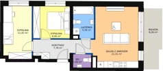 3 pokoje, mieszkanie 57,90 m², piętro 1, oferta nr 1, InPark, Łódź, Bałuty, ul. Emilii Plater / ul. Górnicza