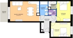 3 pokoje, mieszkanie 73,18 m², piętro 1, oferta nr 5, InPark, Łódź, Bałuty, ul. Emilii Plater / ul. Górnicza