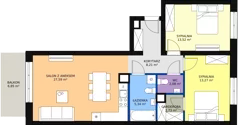 3 pokoje, mieszkanie 73,28 m², piętro 1, oferta nr 21, InPark, Łódź, Bałuty, ul. Emilii Plater / ul. Górnicza