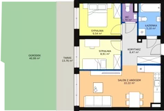 3 pokoje, mieszkanie 56,18 m², parter, oferta nr 45, InPark, Łódź, Bałuty, ul. Emilii Plater / ul. Górnicza