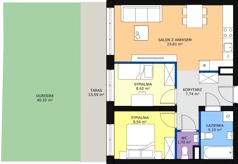 3 pokoje, mieszkanie 56,60 m², parter, oferta nr 46, InPark, Łódź, Bałuty, ul. Emilii Plater / ul. Górnicza