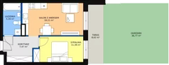 2 pokoje, mieszkanie 42,48 m², parter, oferta nr 50, InPark, Łódź, Bałuty, ul. Emilii Plater / ul. Górnicza