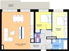3 pokoje, mieszkanie 75,97 m², piętro 3, oferta nr 84, InPark, Łódź, Bałuty, ul. Emilii Plater / ul. Górnicza