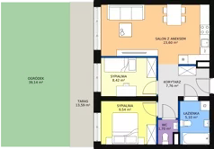 3 pokoje, mieszkanie 56,31 m², piętro 1, oferta nr 58, InPark, Łódź, Bałuty, ul. Emilii Plater / ul. Górnicza