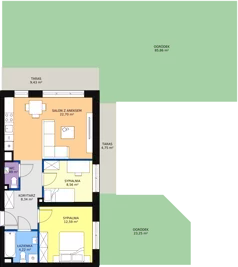 3 pokoje, mieszkanie 58,05 m², parter, oferta nr 117, InPark, Łódź, Bałuty, ul. Emilii Plater / ul. Górnicza