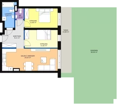 3 pokoje, mieszkanie 65,53 m², parter, oferta nr 120, InPark, Łódź, Bałuty, ul. Emilii Plater / ul. Górnicza