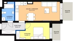 2 pokoje, mieszkanie 47,52 m², piętro 2, oferta nr 143, InPark, Łódź, Bałuty, ul. Emilii Plater / ul. Górnicza