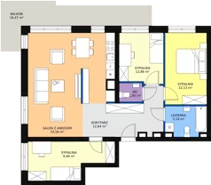 4 pokoje, mieszkanie 88,43 m², piętro 4, oferta nr 159, InPark, Łódź, Bałuty, ul. Emilii Plater / ul. Górnicza