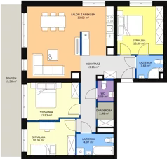 4 pokoje, mieszkanie 96,15 m², piętro 5, oferta nr 174, InPark, Łódź, Bałuty, ul. Emilii Plater / ul. Górnicza