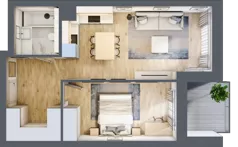 2 pokoje, mieszkanie 47,16 m², piętro 1, oferta nr M05, Srebrzyńska Park IV, Łódź, Polesie, ul. Srebrzyńska 107