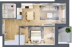 2 pokoje, mieszkanie 47,44 m², piętro 1, oferta nr M06, Srebrzyńska Park IV, Łódź, Polesie, ul. Srebrzyńska 107
